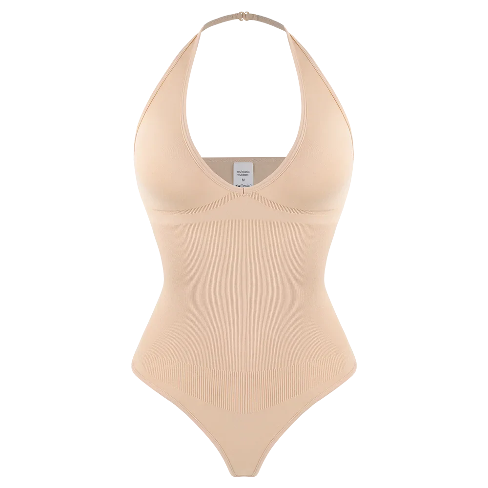 Sexy Thong Bodysuit Tummy Control Women Shapewear Halter Neck Flat Belly Body Shaper Slimming Flat Belly Underwear Open Crotch