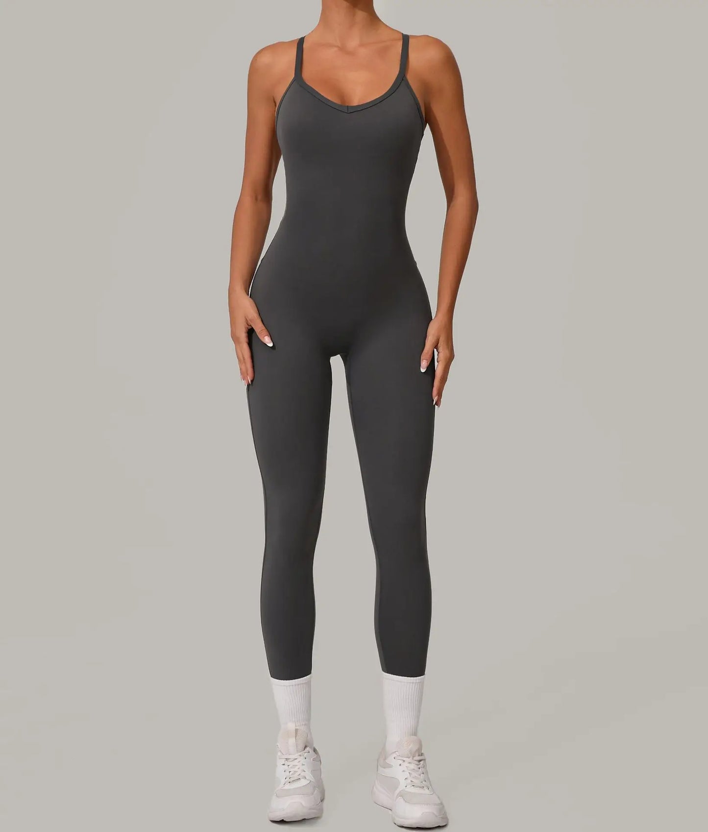 Sexy Hollow Cross Backless Sporty Tight Jumpsuit Woman Sportswear Summer One Pieces Outfit Gym Fitness Overalls Yoga Jump Suit