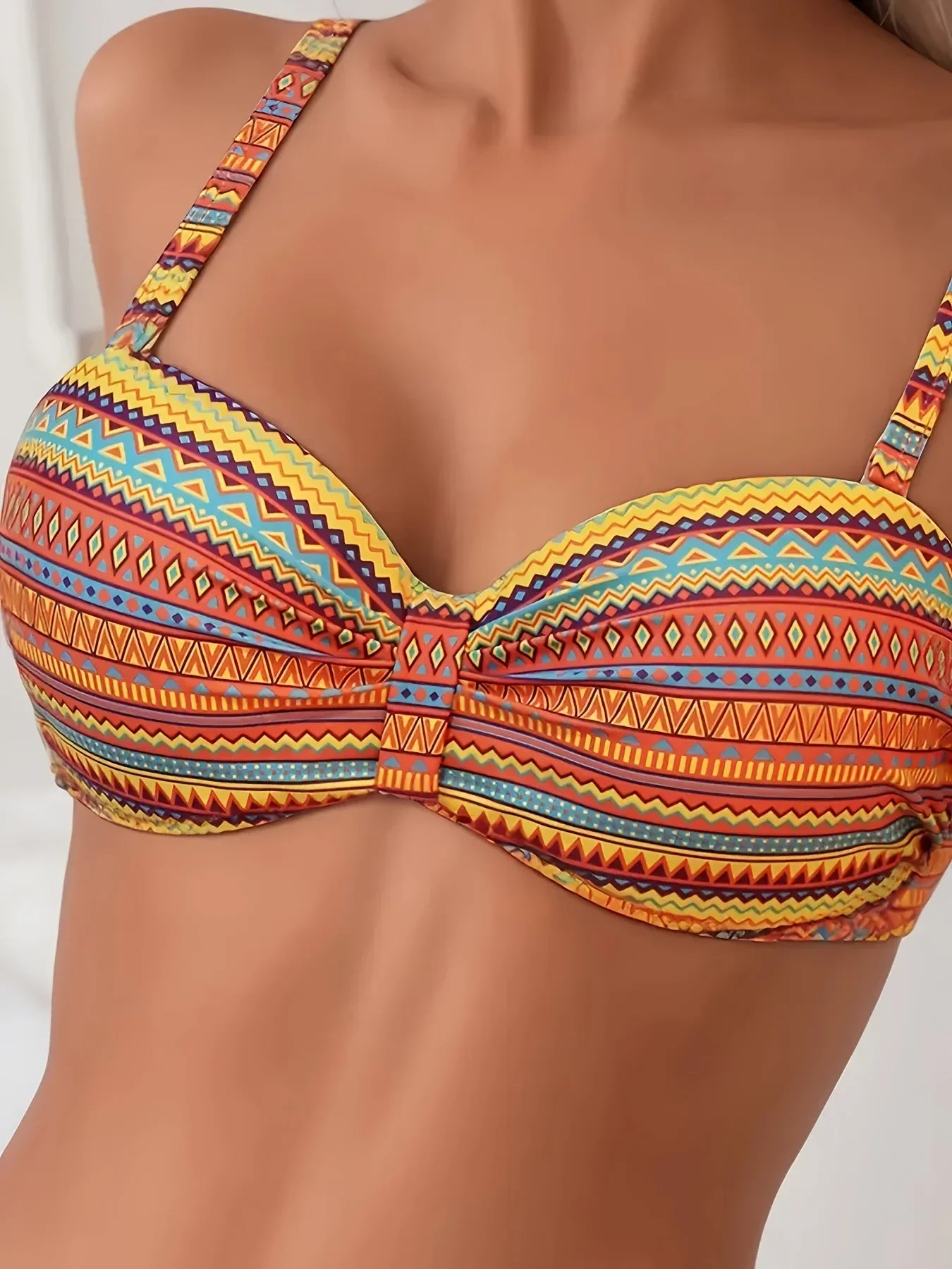 Sexy Print High Waist Bikini Women's Swimsuit Two Piece Strap Design Trendy Swimming Costume Female Fashionable Poolwear