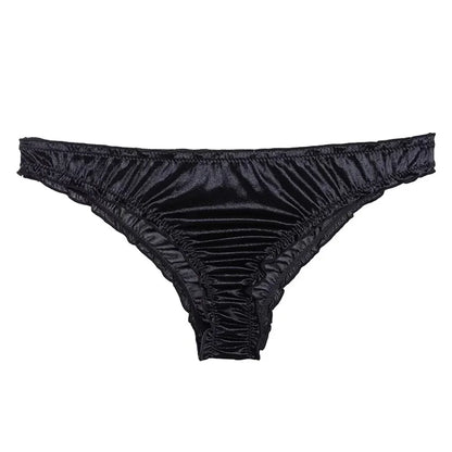 Sexy Ruffles Satin Panties Women Plus Size Breathable Soft Underwear Fashion Ladies Comfortable Briefs