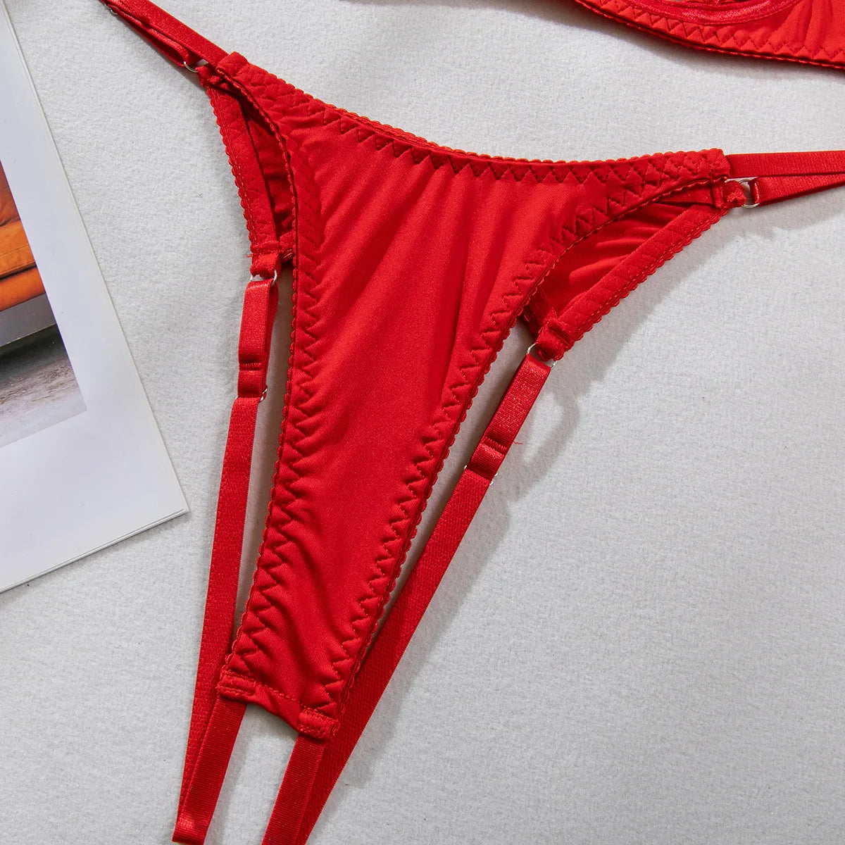 Sensual Tassel Lingerie Set Women See Through Halter Cut Out Sexy Bilizna Erotic Set Intimate Naked Back Open Brief Kit