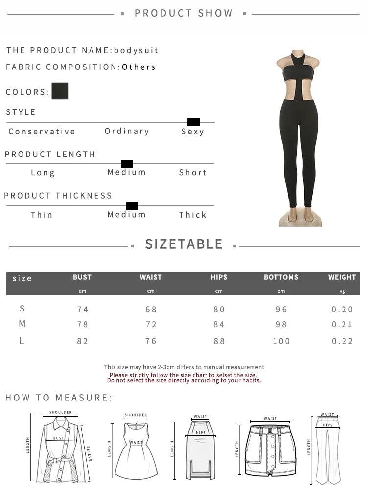 kliou Cross Cut Halter Women Jumpsuits Unique Sexy Coquette Bandage Backless Elastic Overalls Female Midnight Dance One Piece