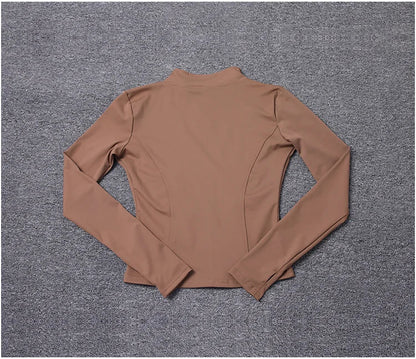 Women Sport Jacket Long Sleeve Shirt Workout Coat Gym Training Clothing Yoga Sportswear