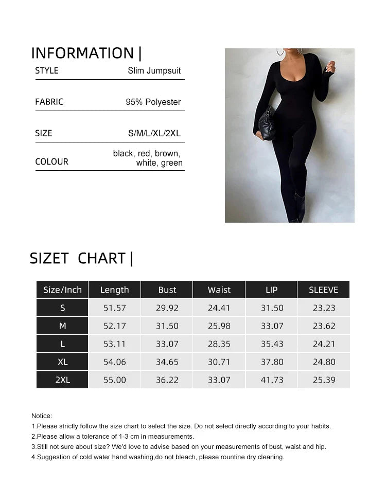 Spring and Summer New Women's Jumpsuit Long Sleeve Solid Color Skinny Jumpsuit Fashion Sports Fitness Jumpsuit Pullover