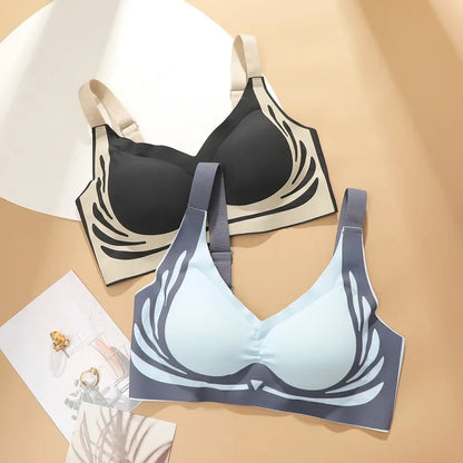 Plus Size Super Gather Push Up Bras Women Soft Support Seamless Underwear Female Full Cup Lift-Up Bras No Steel Sleepwear