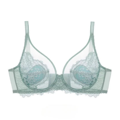 MOYISU Sexy Tushy Underwear Women's Big Boobs Small Boobs Hottie Set Ultra Thin Push-up Breast Anti-sag Soft Underwire Bra AB CD