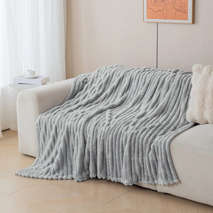 1pc flannel blanket - soft, comfortable, warm nap blanket, Christmas exquisite gift blanket, available in multiple colors