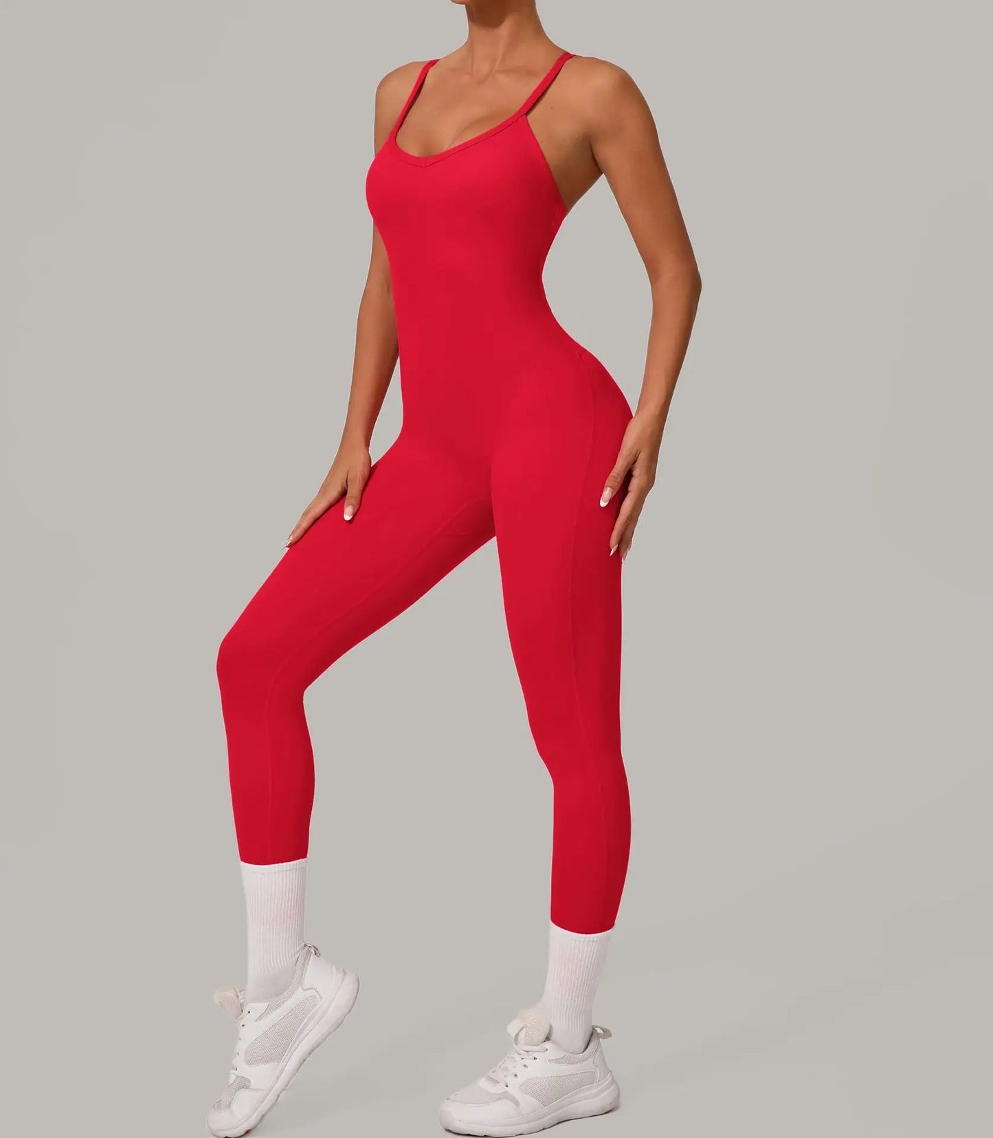 Sexy Hollow Cross Backless Sporty Tight Jumpsuit Woman Sportswear Summer One Pieces Outfit Gym Fitness Overalls Yoga Jump Suit
