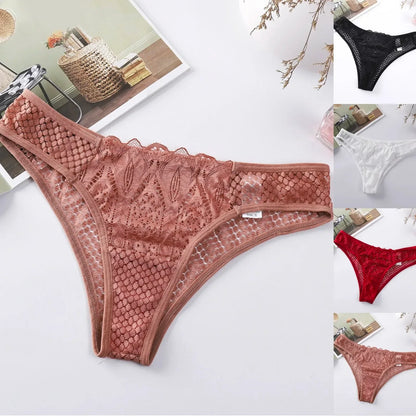 Sexy Sheer Lace Transparent Female Underwear Mesh Hook Briefs Low Waist Seamless Underpants Lingerie for Women Calzones Mujer