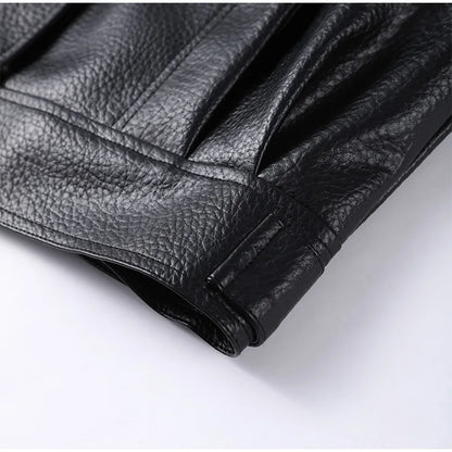 Street Stand Collar Women's Leather Jacket Loose Long Sleeve Zipper Pockets Chic Female Coats 2025 Autumn Winter Lady Outerwear