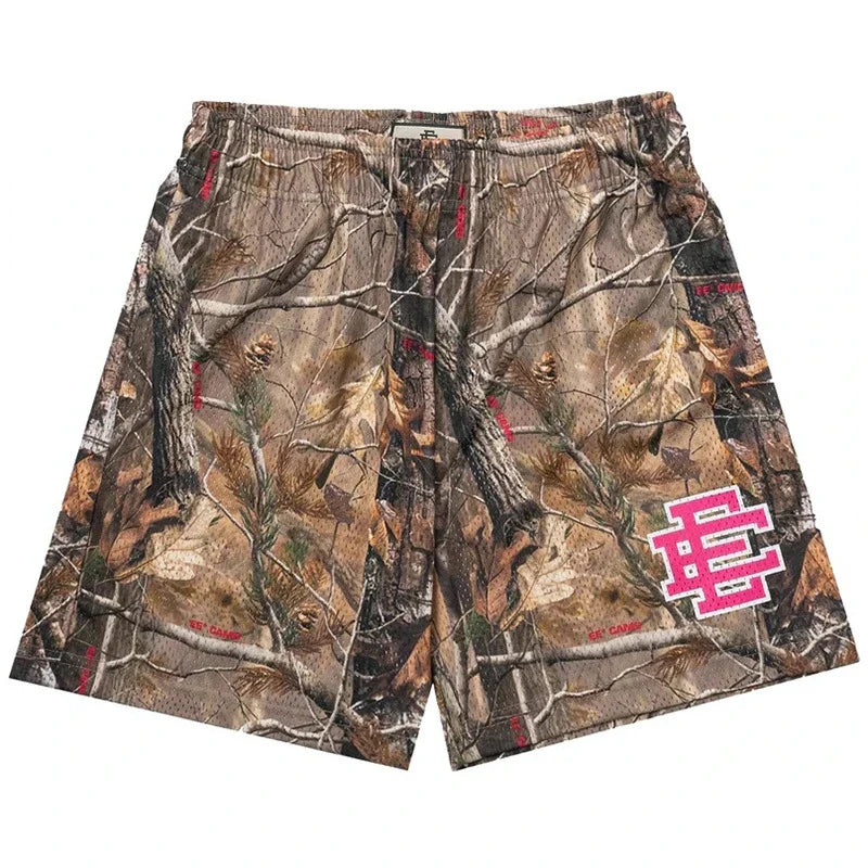 2025 New Summer EE Eric Emanuel  Basic Mesh Short Classic Floral Printed Gym Shorts Men's Gym Basketball Sports Beach Shorts