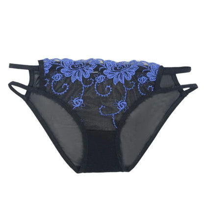 Women's Panties Sexy Lingerie Low Rise Briefs Elastic Underwear Female Lace Mesh Panties Transparent Breathable Sheer Underpants