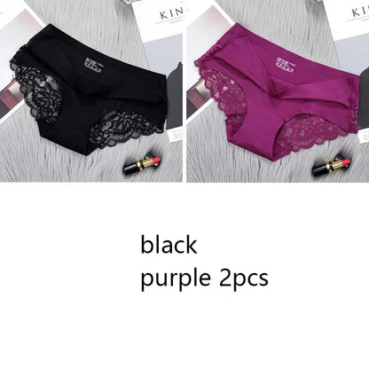 Set/lot Seamless WomenComfort Lace Briefs  Hollow Out Panties Set Underwear Low Rise Female Sport Panty Soft Lady Lingerie Sexy
