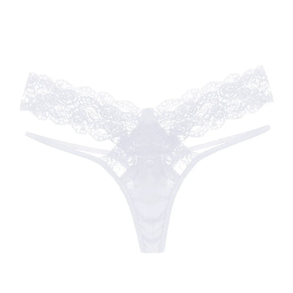 Sexy Embroidery Lace Mesh G-String Low Rise Hollow Out Thongs Transparent Plus Size T Back Hot Sexy Temptation Panties For Women