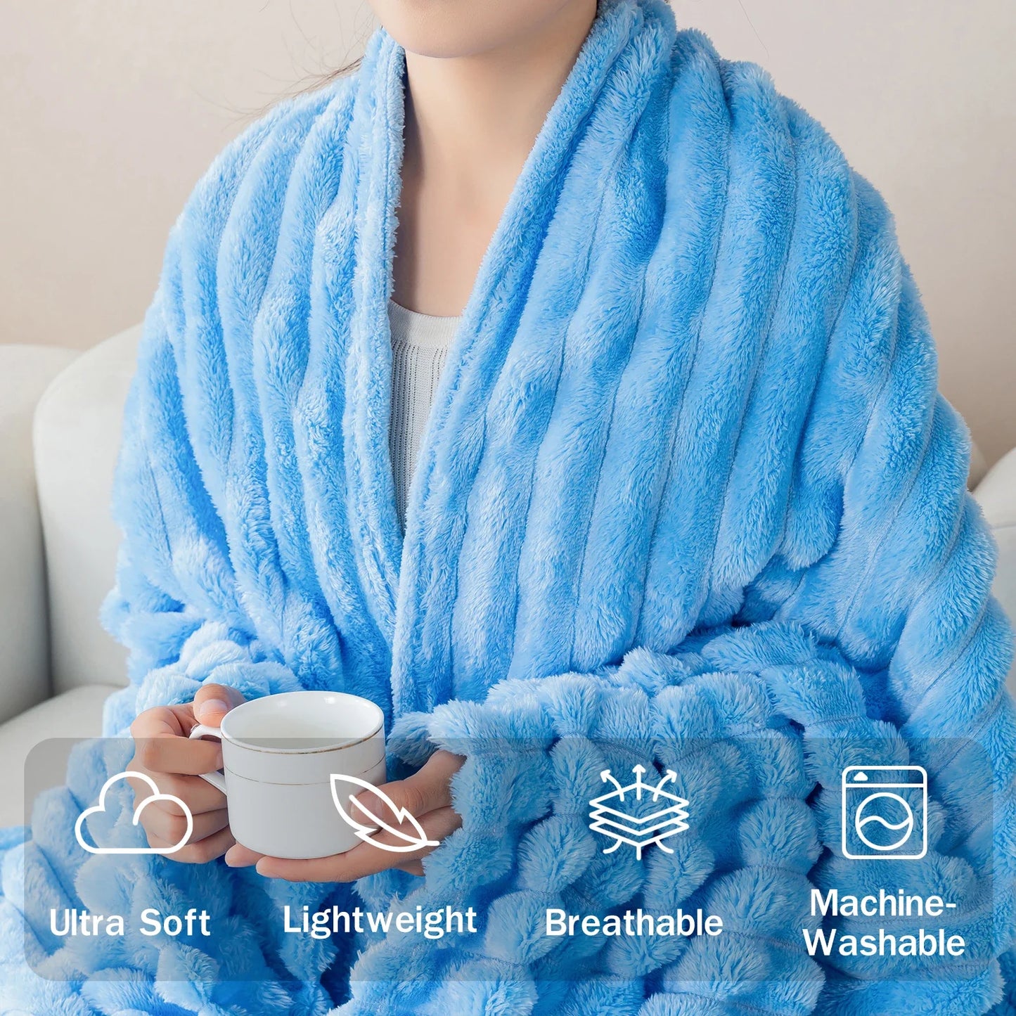 1pc flannel blanket - soft, comfortable, warm nap blanket, Christmas exquisite gift blanket, available in multiple colors
