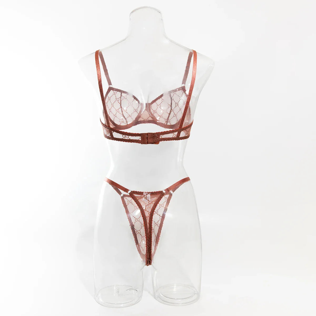 Krasapt New Arrival Ultra-thin Mesh See-through Plaid Bra And G-string Sexy Lingerie Sets Fancy Intimate Erotic set Onlyfans Kit