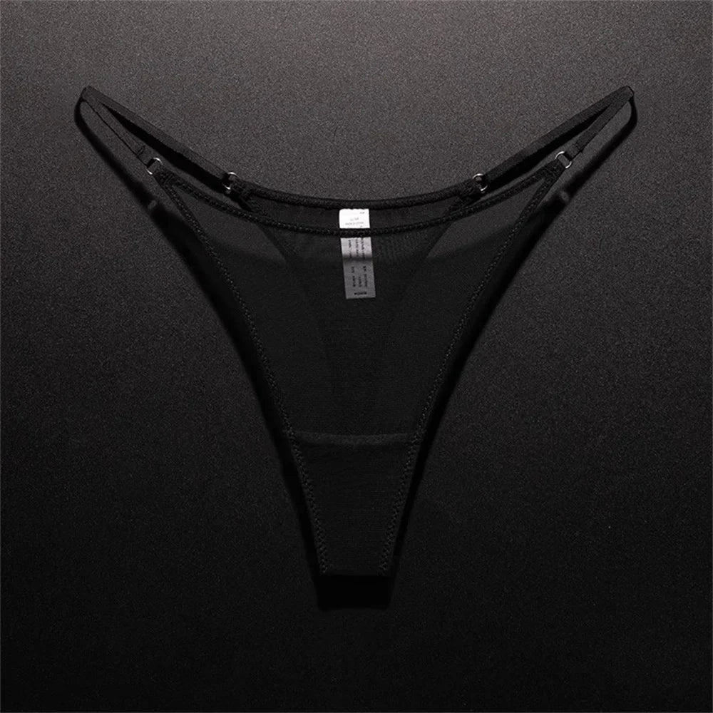 High Slit Women Seamless Thong Ultra-thin Mesh Sexy Underwear Transparent Gauze Sports Fitness G-string Plus Size
