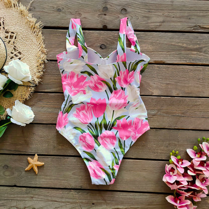 Ashgaily New One Piece Swimsuit Sexy Cartoon Printed Swimwear Women Bathing Suit Beach Backless Monokini Swimsuit Female