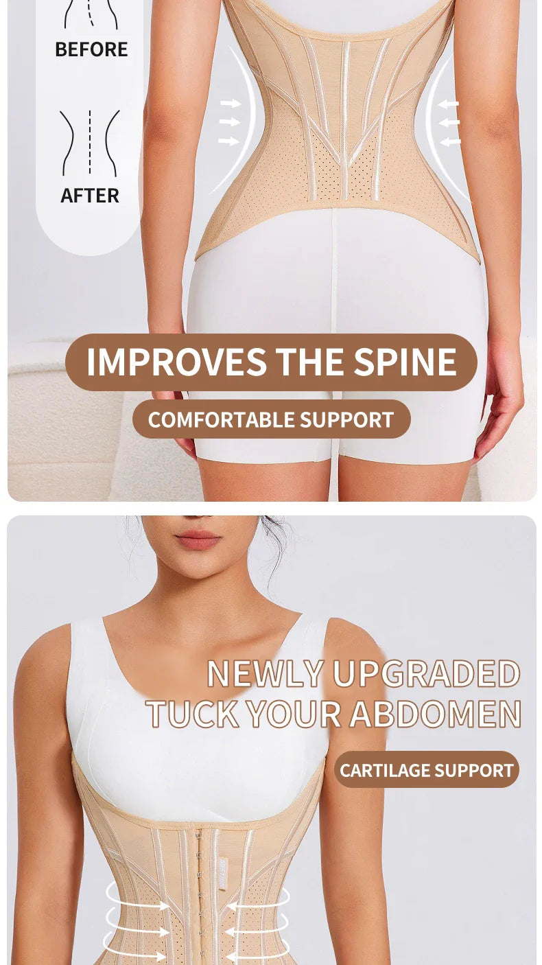 MISTHIN U-shaped Waist Trainer Corset Women Shapers Lifted Waist Trainer Steel Bone Slimming Breathable Mesh Women's Shapewear