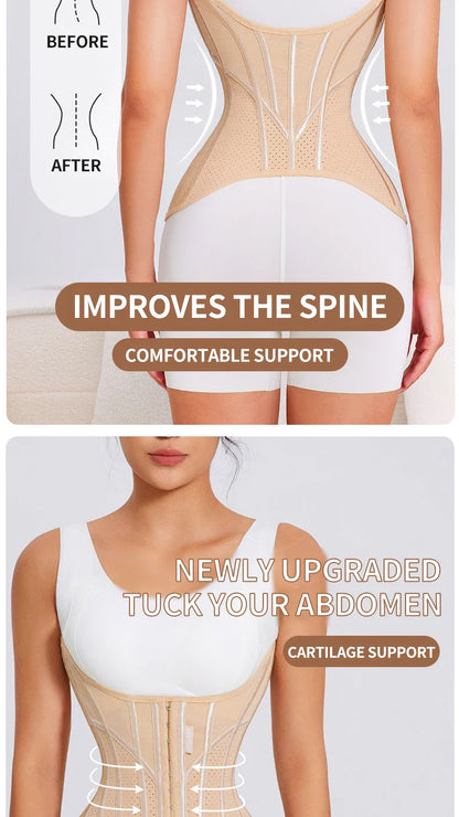 MISTHIN U-shaped Waist Trainer Corset Women Shapers Lifted Waist Trainer Steel Bone Slimming Breathable Mesh Women's Shapewear