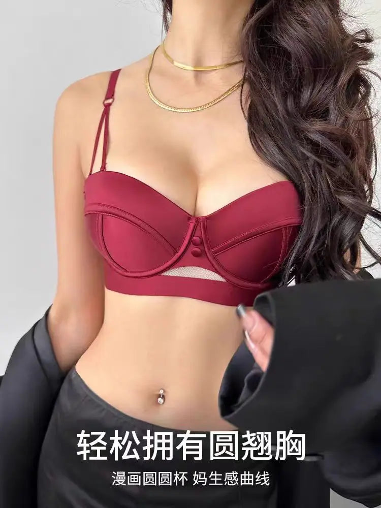 Japanese Anime Bra Set Victoria's Style Style Half Cup Minimiser & Knickers | Push Up for Small Chest Retro Lingerie Bride Gift