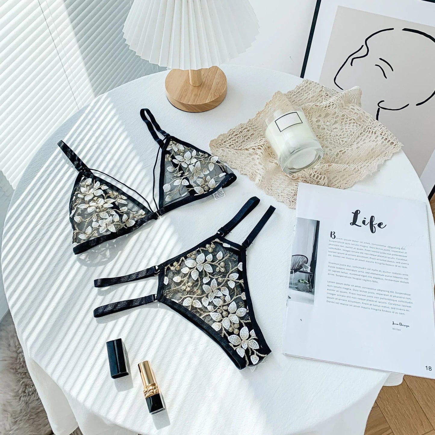 Women Lace Bra Sets Seamless Underwear Backless Vest Sexy Bralette Lingerie Ultrathin Bra & Brief Sets Female Dropshipping
