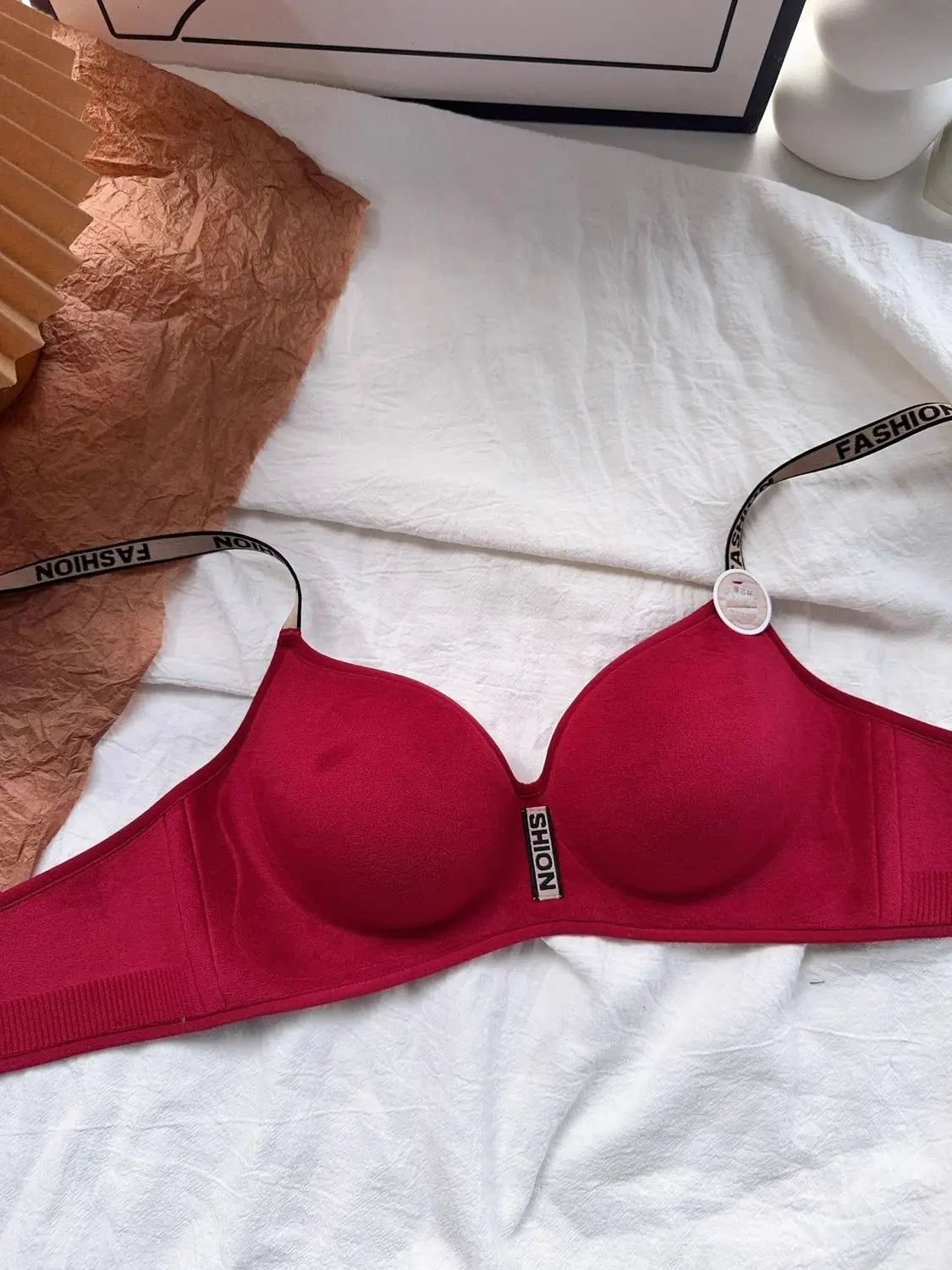 Velvet Plush Push Up Bra for Small Chest - 6CM Thermal Padded Non-Wire Bra, Warm Lined Comfort for Women, Autumn Winter Wear