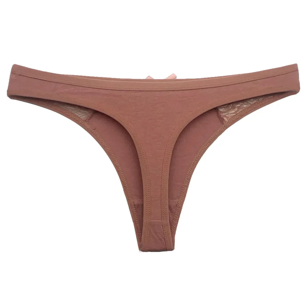 5 PCS/Set Cotton Thong Women Underwear Sexy Lace Panties Female Underpants Solid Color Panties Lingerie Low-Rise G-string