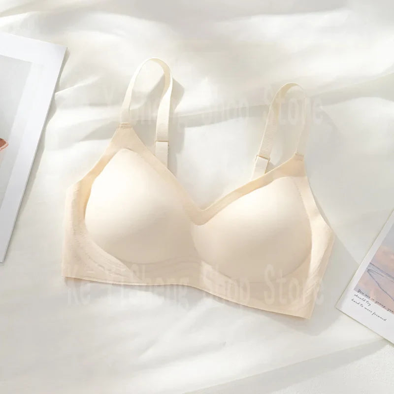 Small breast seamless bra Women's small breast push-up comfortable non-underwire soft support closed breast bra