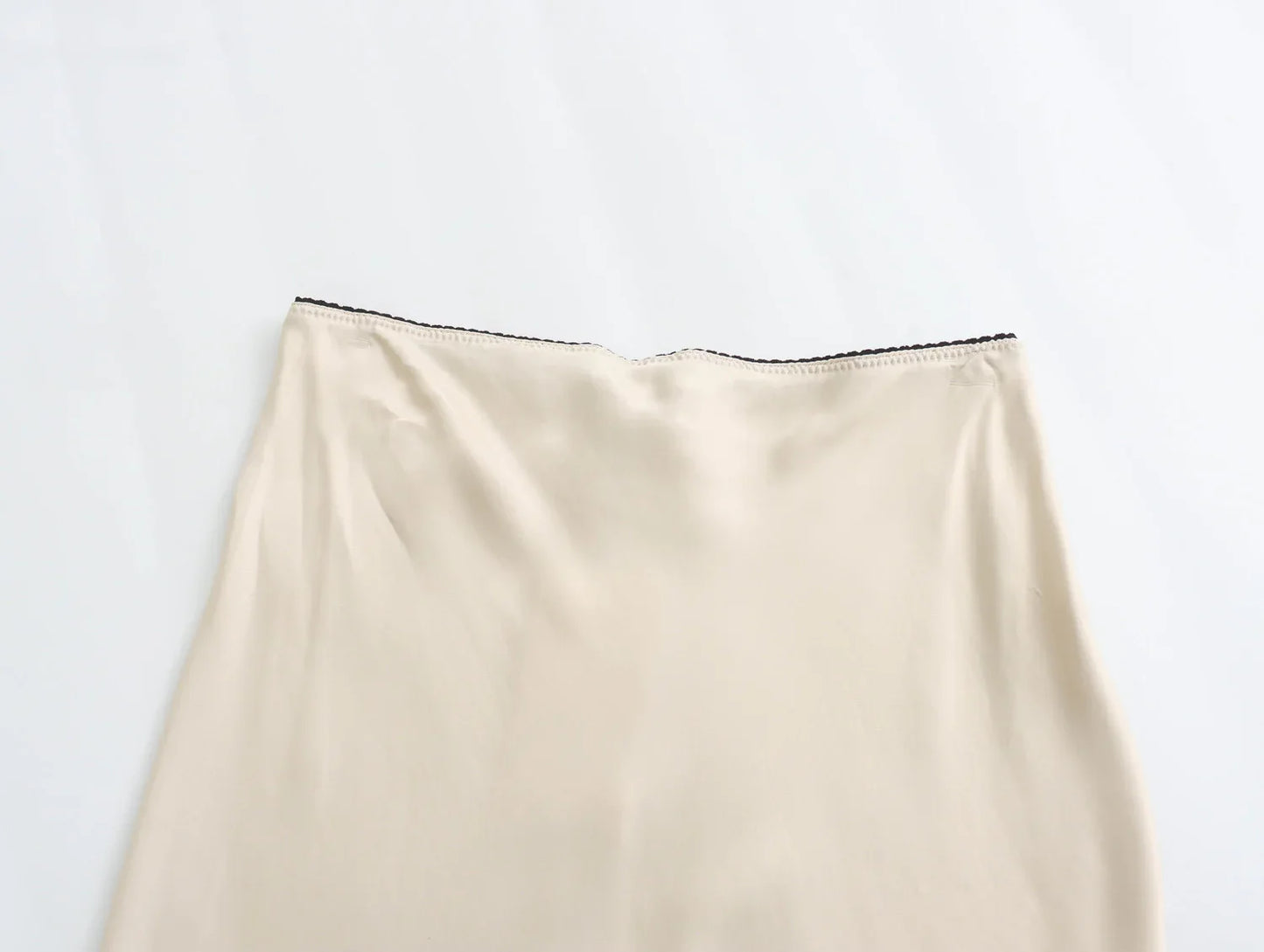 2024 Spring Women's Satin Bow-Decorated High-Waist A-Line Long Skirt - Vintage Chic Fashion