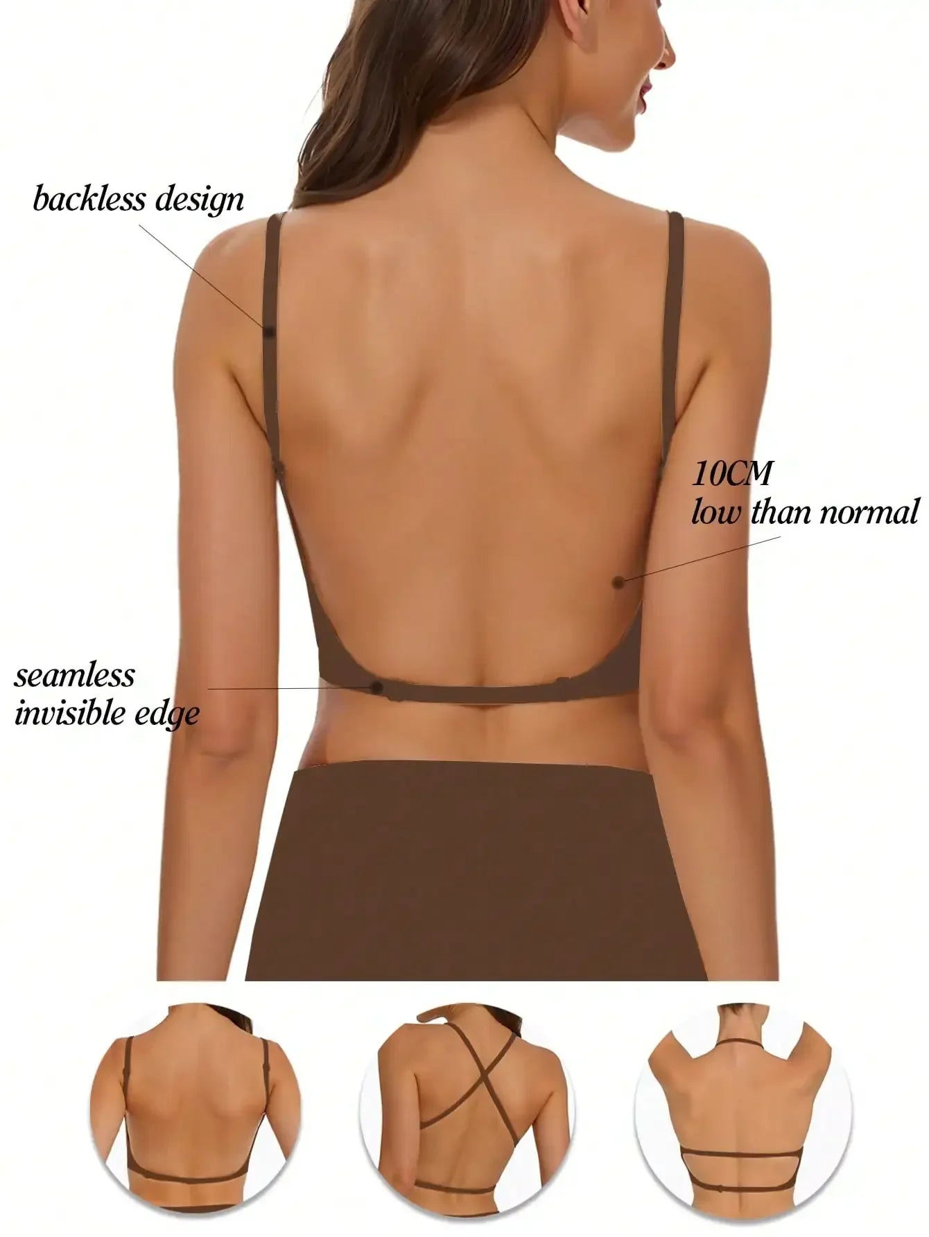 Women's Seamless Backless bra backless strapless underwear Summer bra,Bra For Wedding Dress