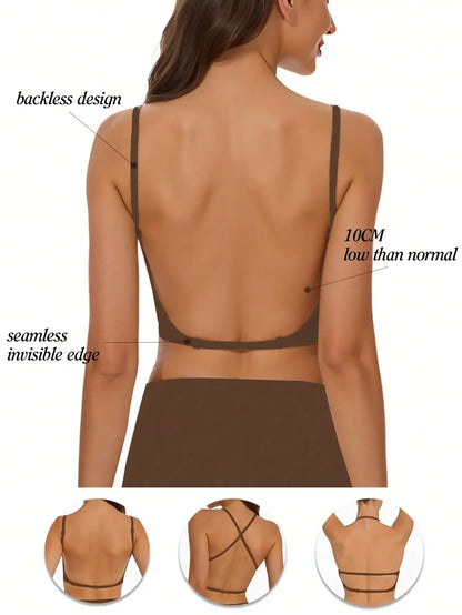 Women's Seamless Backless bra backless strapless underwear Summer bra,Bra For Wedding Dress