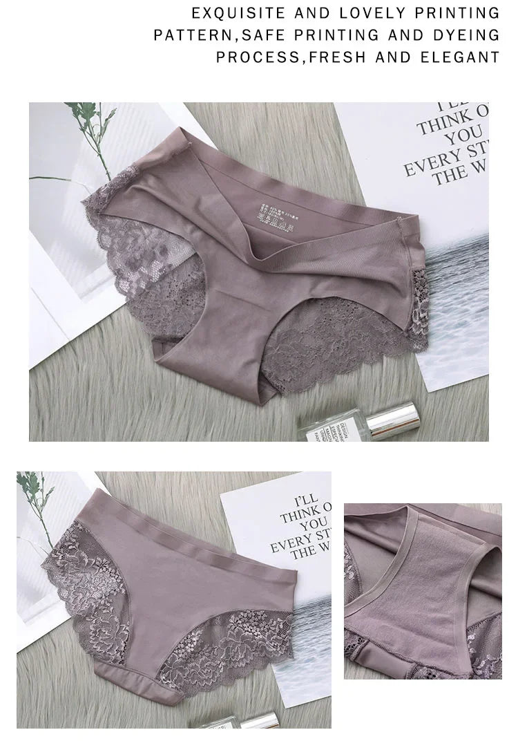 Set/lot Seamless WomenComfort Lace Briefs  Hollow Out Panties Set Underwear Low Rise Female Sport Panty Soft Lady Lingerie Sexy