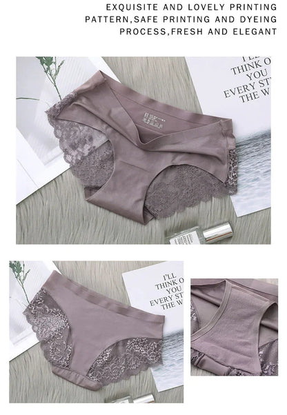 Set/lot Seamless WomenComfort Lace Briefs  Hollow Out Panties Set Underwear Low Rise Female Sport Panty Soft Lady Lingerie Sexy