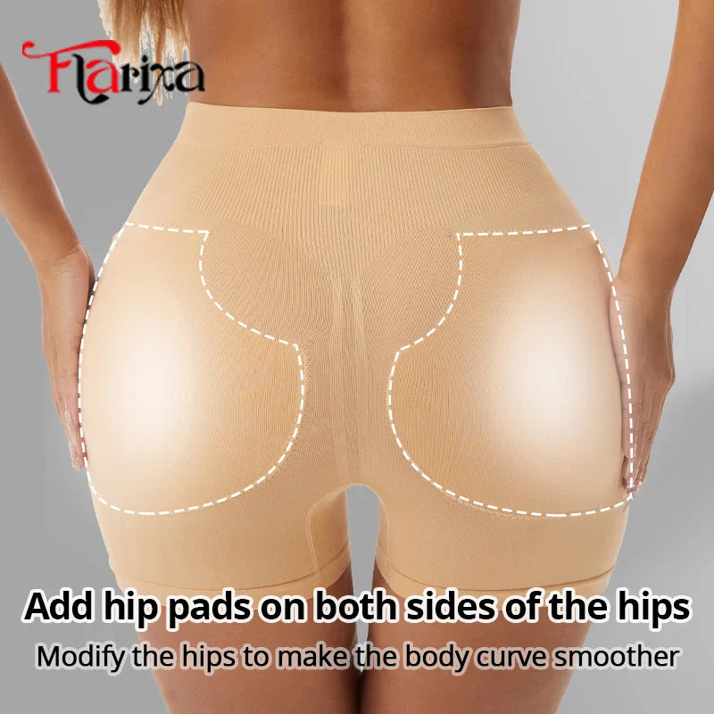 Flarixa Butt Lifter Shaper Panties With Removable Pads Women Hip Dips Shapewear Shorts Hip Enhancer Underwear Body Shaper
