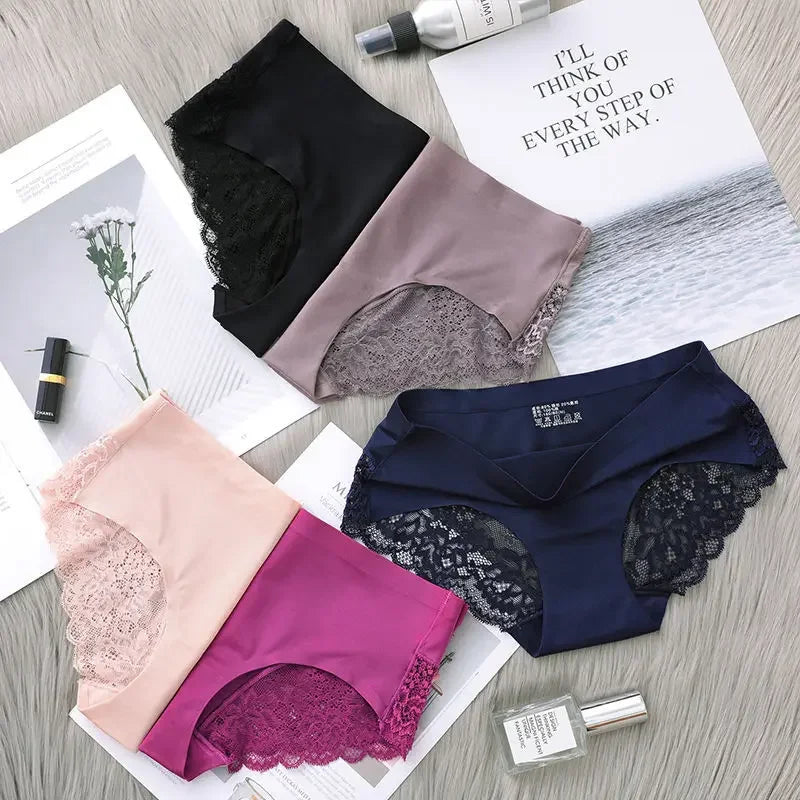 Set/lot Seamless WomenComfort Lace Briefs  Hollow Out Panties Set Underwear Low Rise Female Sport Panty Soft Lady Lingerie Sexy