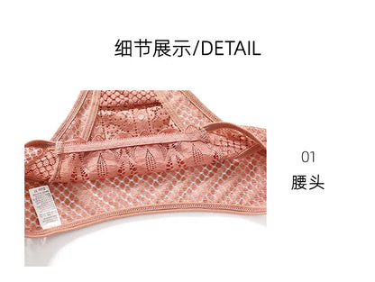 Sexy Sheer Lace Transparent Female Underwear Mesh Hook Briefs Low Waist Seamless Underpants Lingerie for Women Calzones Mujer