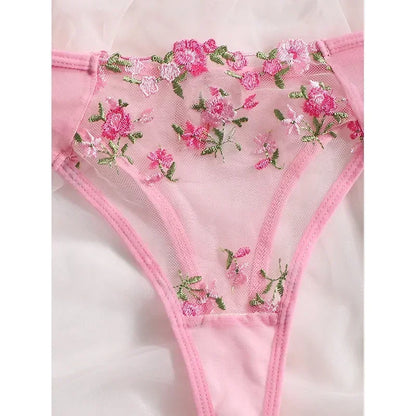 New Sexy Lace Floral Lingerie Set Women's Underwear Transparent Bra Party Sets Lace Lingerie Bra Set Underwear Set S-XL Size