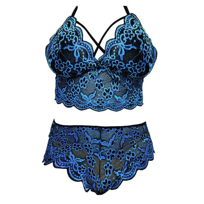 Plus Size Bra Sexy Lingerie Women Lace Embroidery Bra & Brief Sets Underwear Sleepwear Pajamas Exotic Set Sexy Costume  Erotic