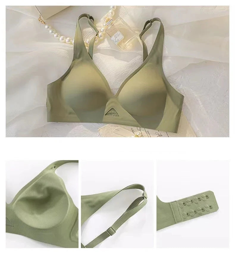 High-grade Seamless Women's Underwear Summer Thin Section Breathable And Comfortable Small Chest No Steel Ring Soft Support Bra