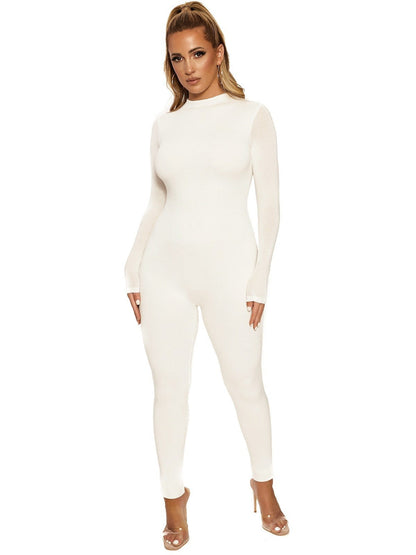 2025 Fall Women Sexy Jumpsuit Streetwear Long Sleeve Bodycon Solid Sport Fitness Jumpsuits Romper Overalls For Women Body suit