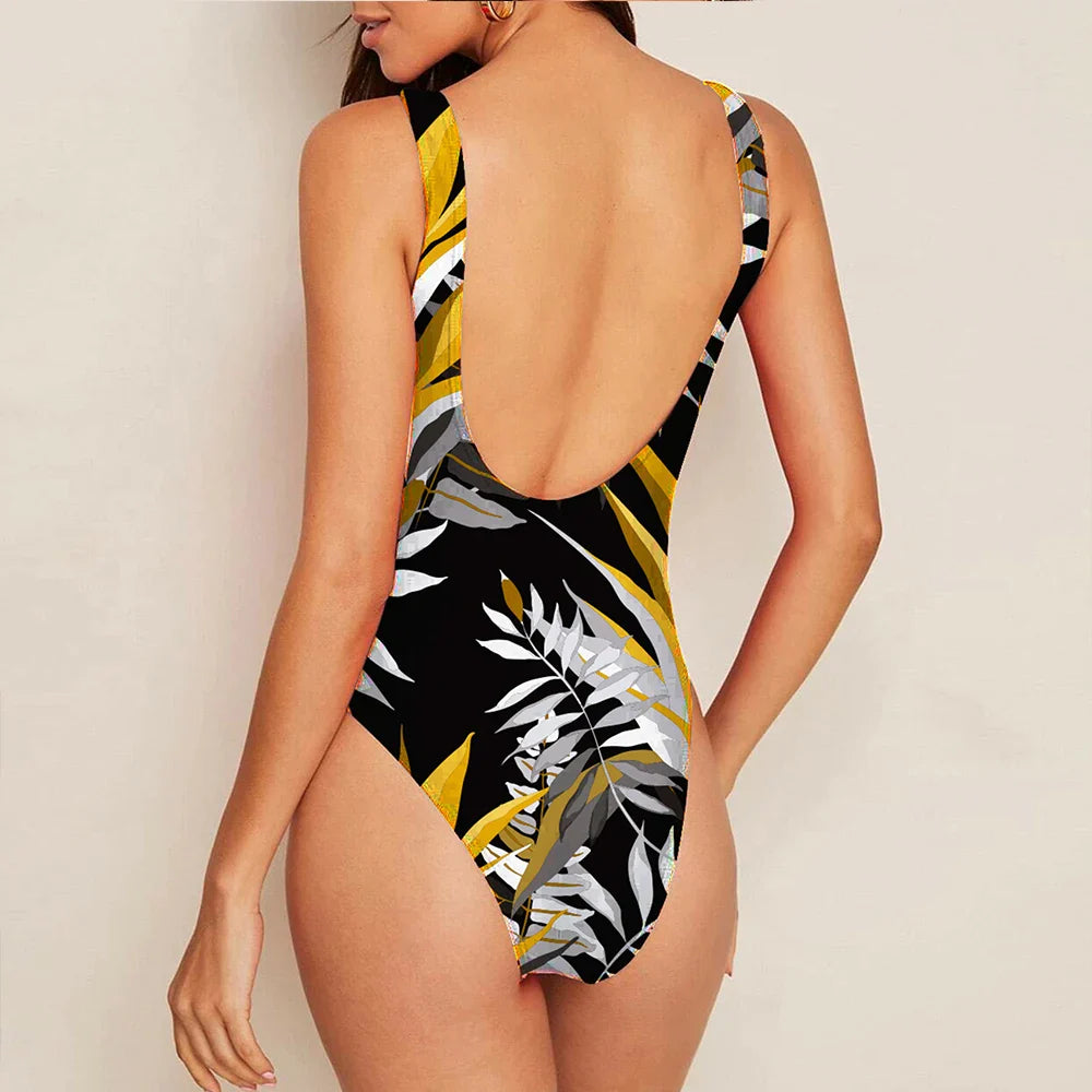 Black One-piece Swimsuit 2025 Stylish New Full Bikini Set One Piece Whole Swimwear For Women Sexy Swim Bathing Suits Swimming